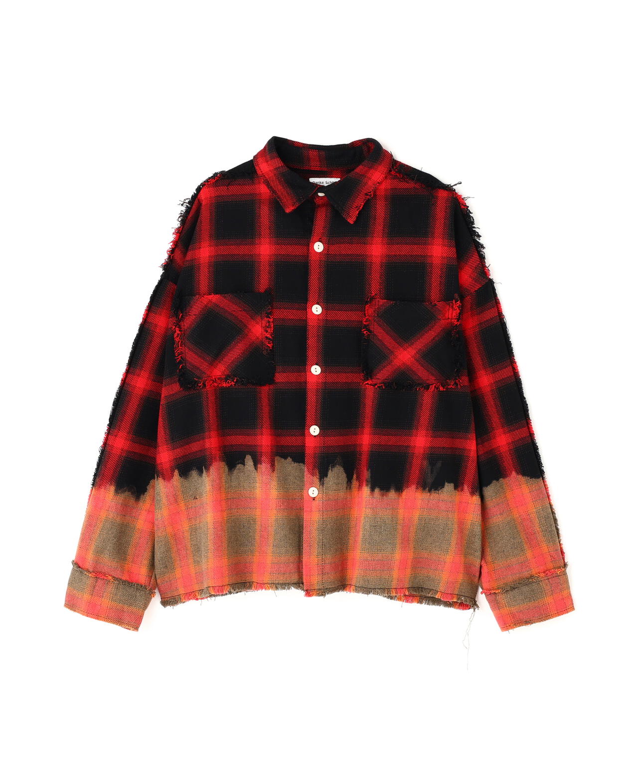DankeSchon/ダンケシェーン/FLANNEL DAMAGE OMBRE BLEACH CHECK SHIRTS