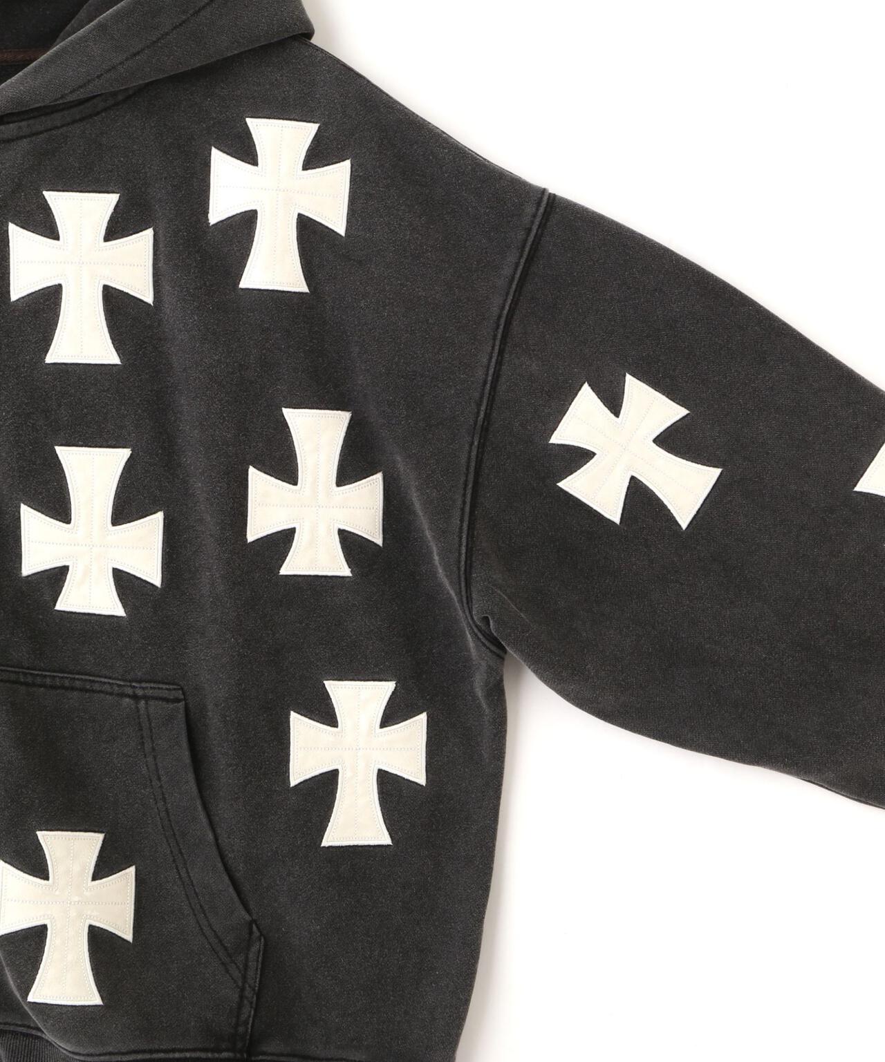 UNKNOWNLONDON/アンノウンロンドン/【LHP EXCLUSIVE】LEATHER CROSS ZIP HOODIE