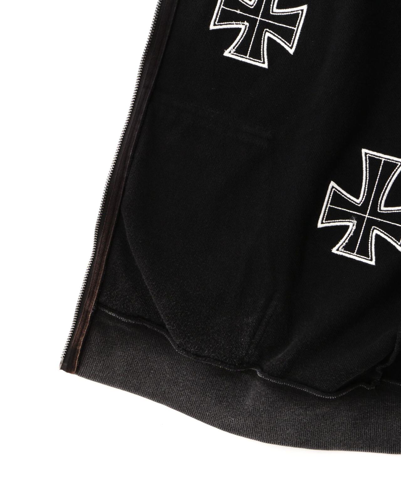 UNKNOWNLONDON/アンノウンロンドン/【LHP EXCLUSIVE】LEATHER CROSS ZIP HOODIE
