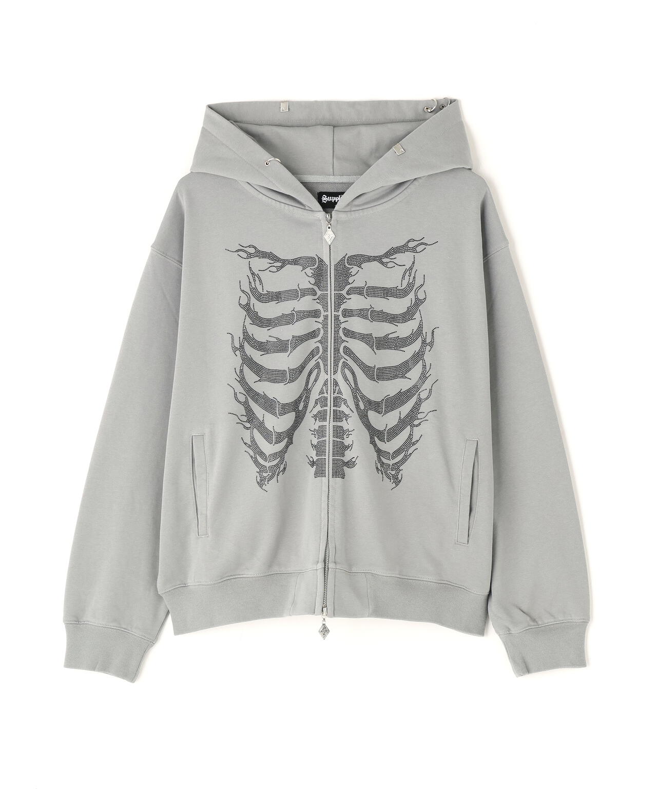 SUPPLIER/サプライヤー/FIRE SKELETON RHINESTONE HOODIE | L.H.P