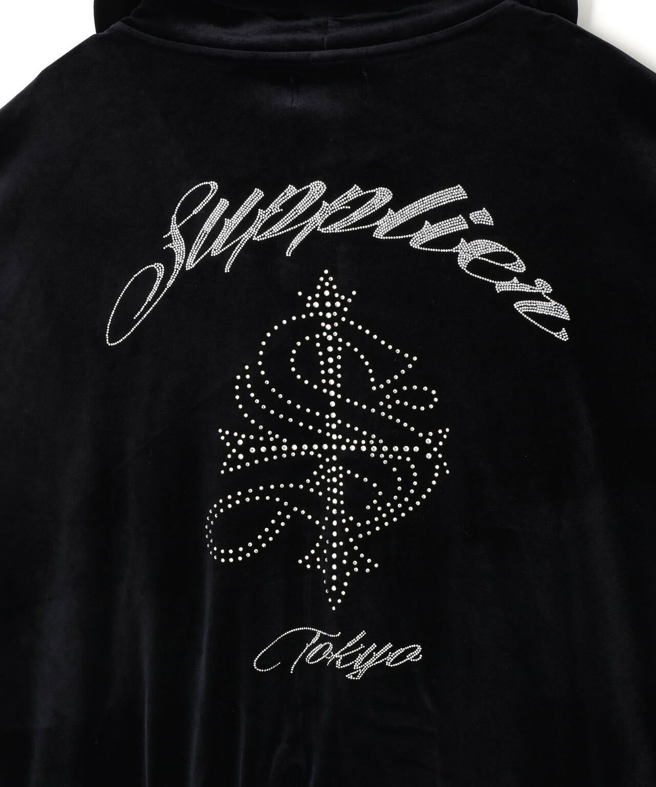 SUPPLIER/サプライヤー/Cross Rhinestone Velour Zip Hoodie | L.H.P