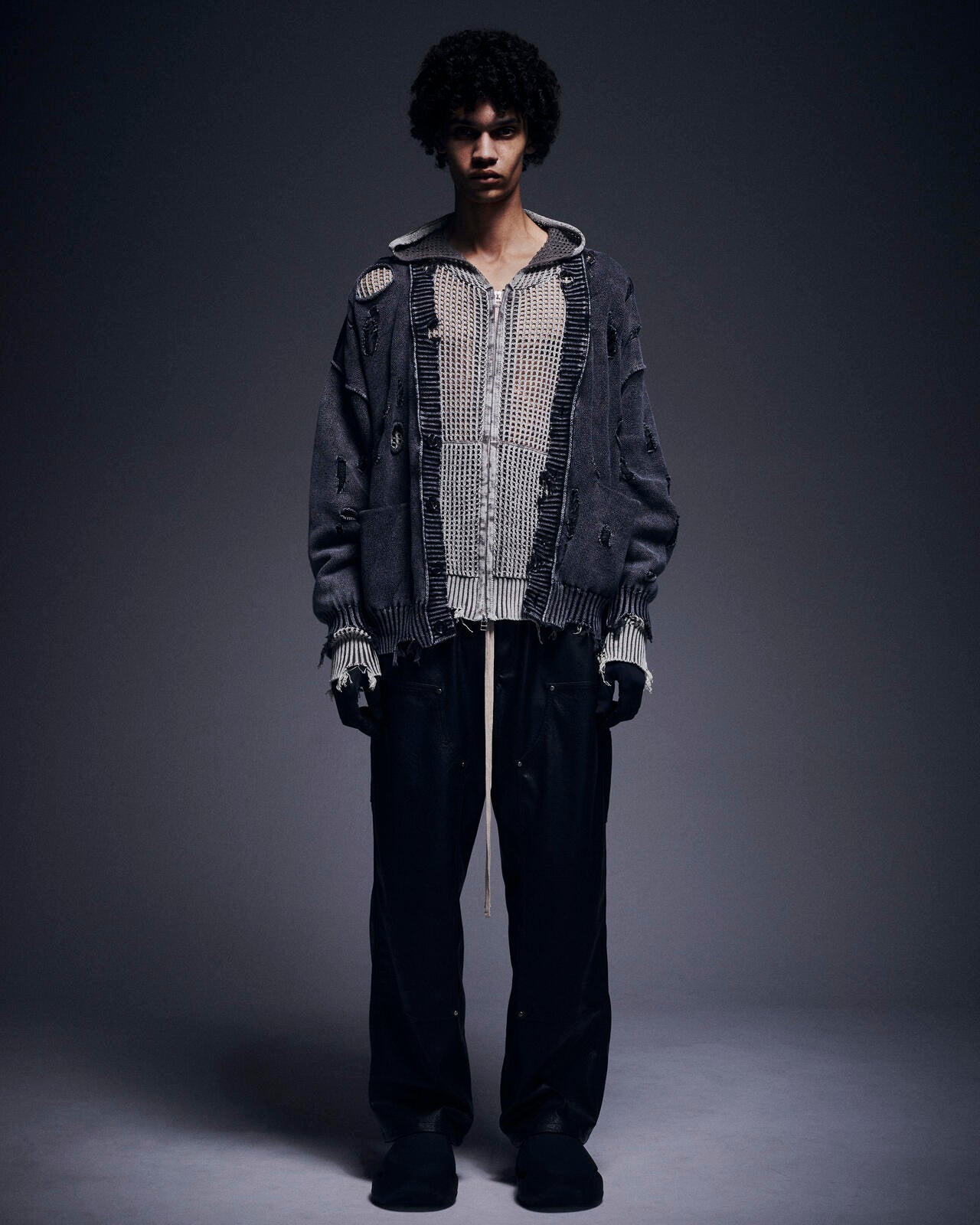 DankeSchon/ダンケシェーン/ACID WASH MESH HOODIE | L.H.P