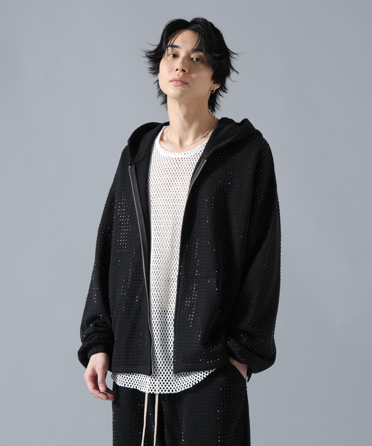 DankeSchon/ダンケシェーン/LINE STONE ZIP HOODIE | L.H.P