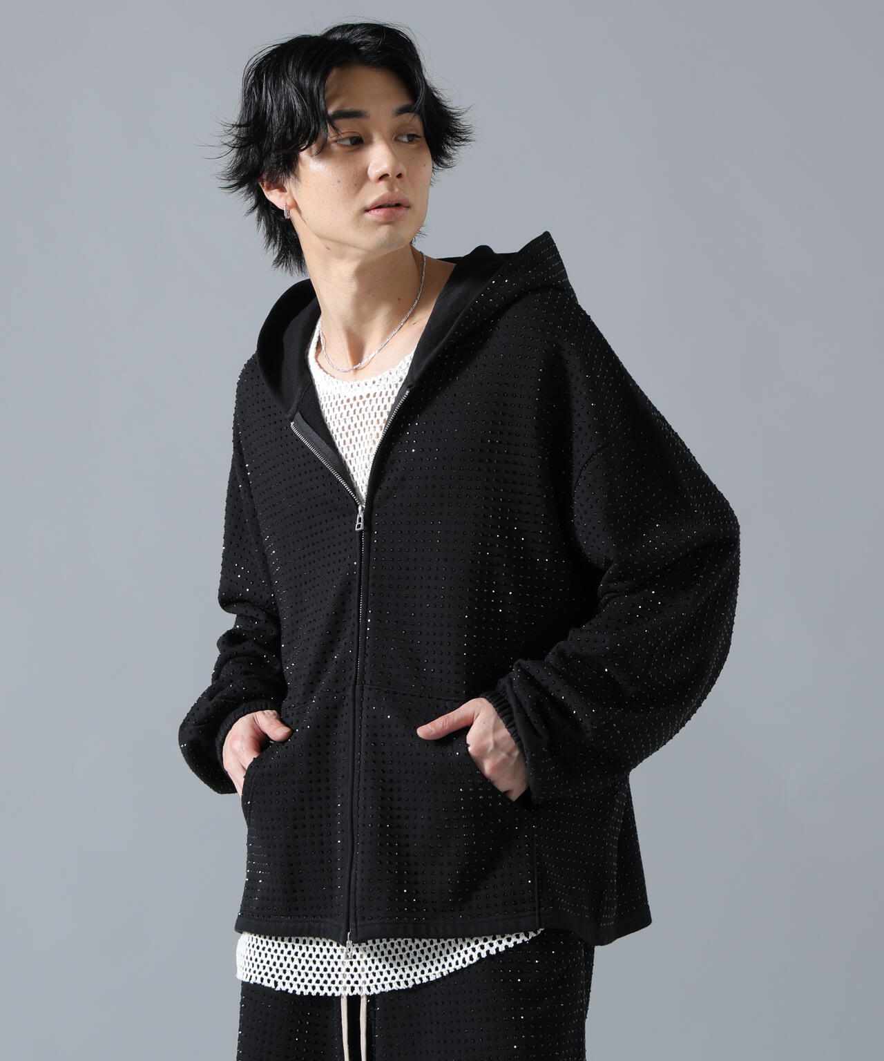 DankeSchon/ダンケシェーン/LINE STONE ZIP HOODIE | L.H.P
