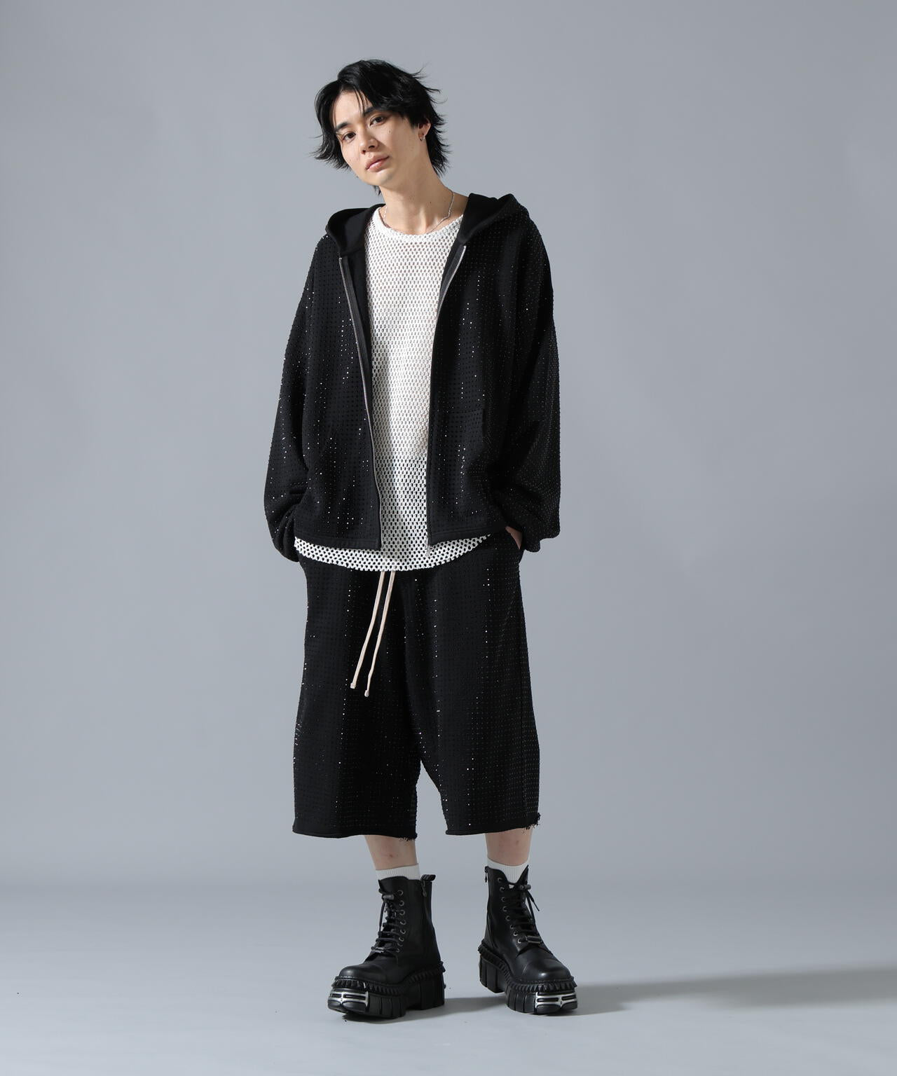 DankeSchon/ダンケシェーン/LINE STONE ZIP HOODIE | L.H.P