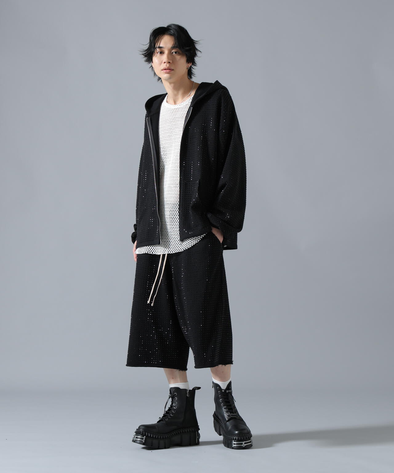 DankeSchon/ダンケシェーン/LINE STONE ZIP HOODIE | L.H.P