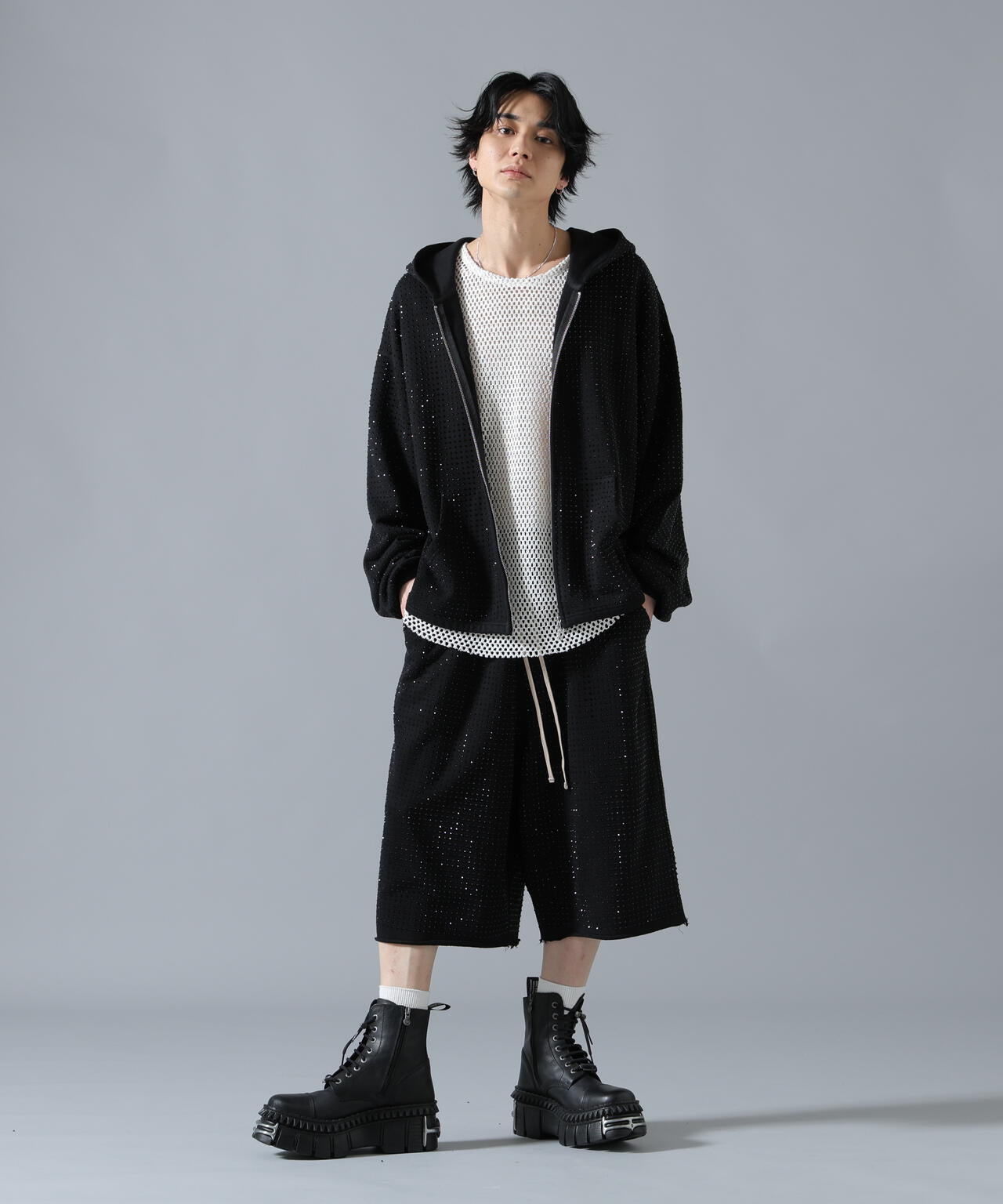 DankeSchon/ダンケシェーン/LINE STONE ZIP HOODIE | L.H.P