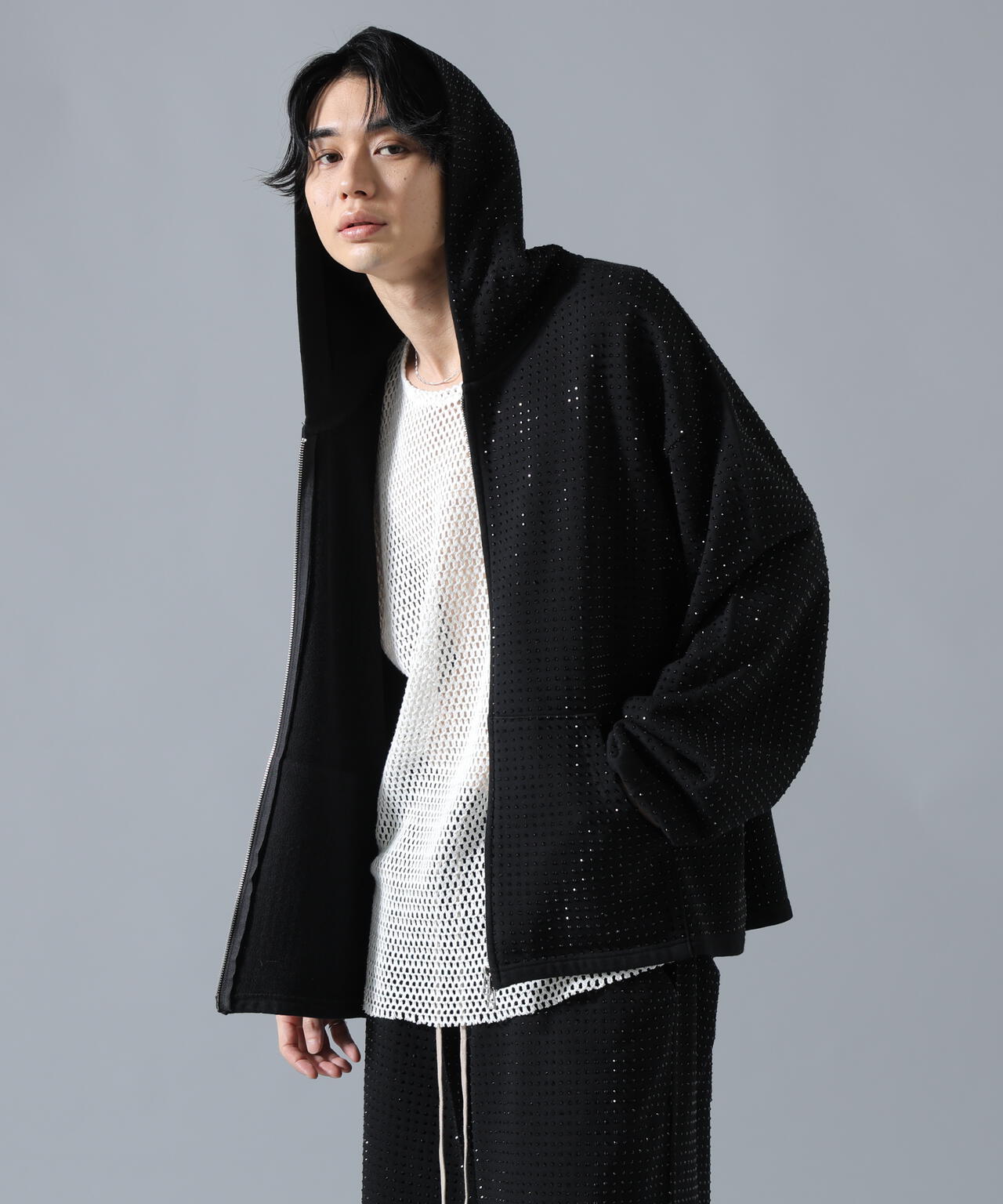 DankeSchon/ダンケシェーン/LINE STONE ZIP HOODIE | L.H.P