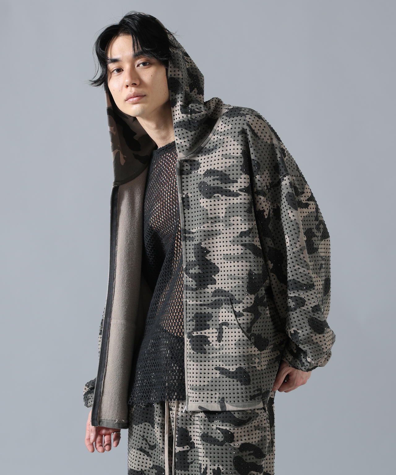DankeSchon/ダンケシェーン/CAMO LINESTONE ZIP HOODIE | L.H.P