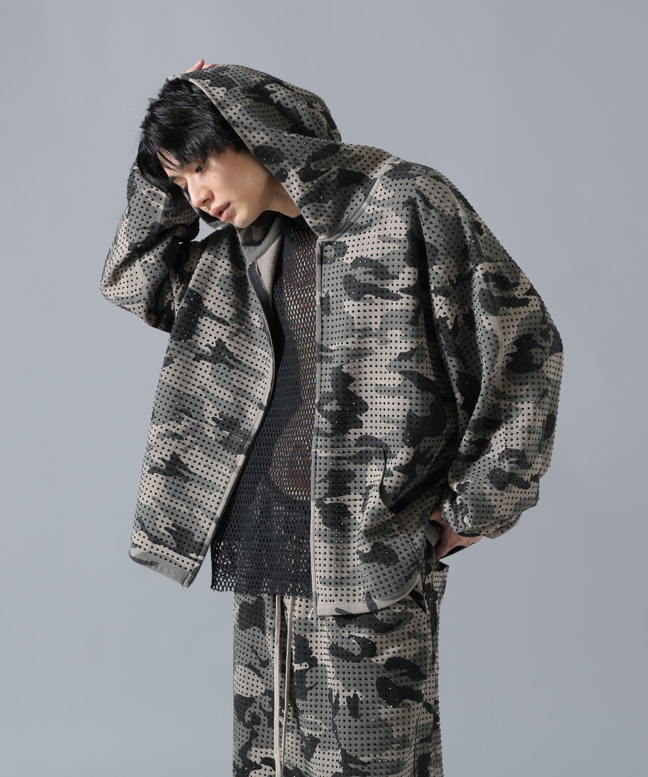 DankeSchon/ダンケシェーン/CAMO LINESTONE ZIP HOODIE | L.H.P