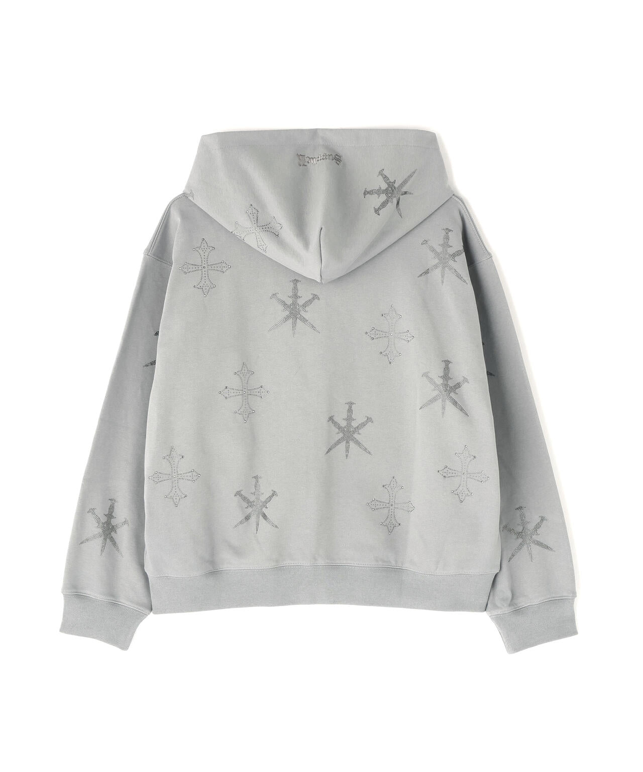 UNKNOWNLONDON/アンノウンロンドン/Dagger Cross Rhinestone Zip Hoodie
