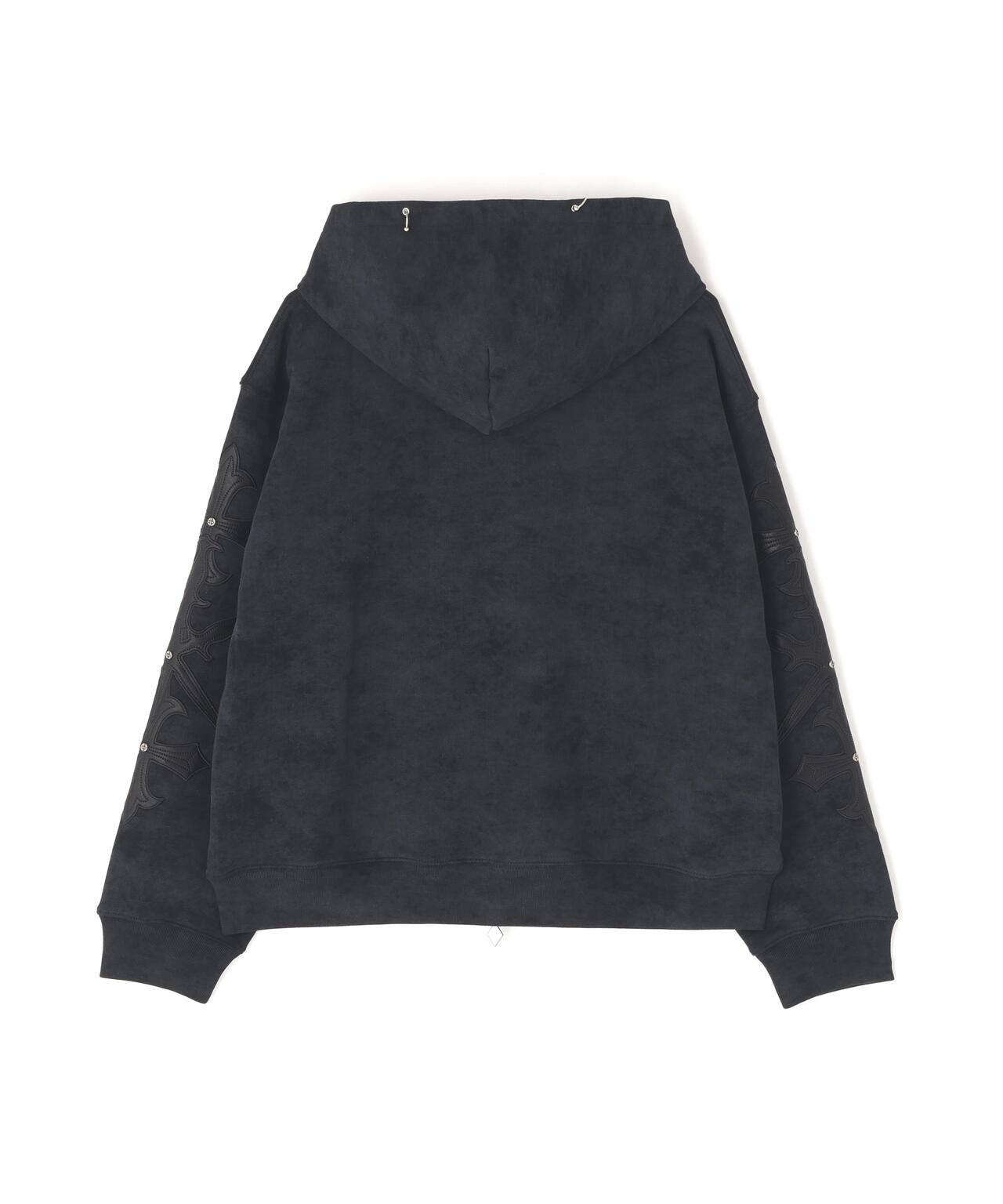 UNKNOWNLONDON/アンノウンロンドン/Dagger Cross Leather Patch Zip Hoodie