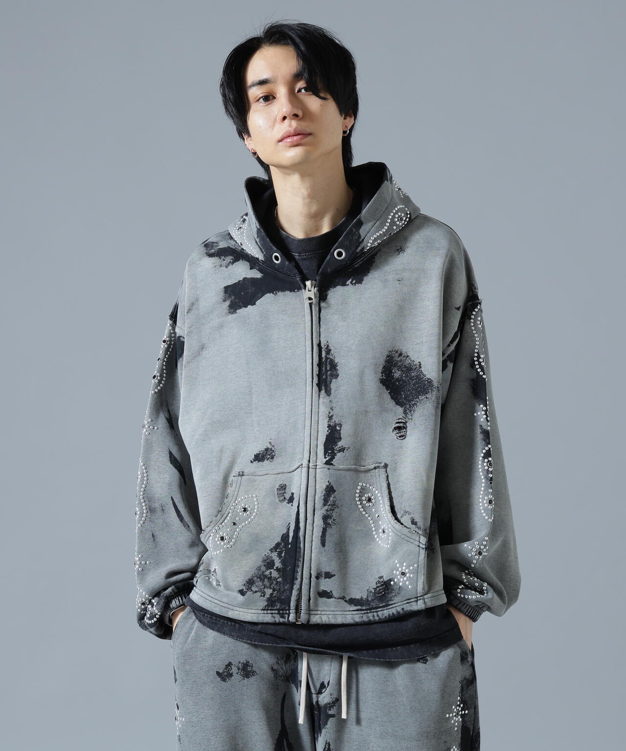 DankeSchon/ダンケシェーン/STUDS SWEAT ZIP HOODIE | L.H.P