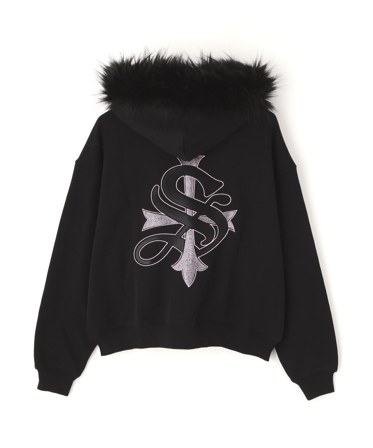 LazyHazyPlanet LHP エルエイチピー ジャケット　スエード黒 エルエイチピー L.H.P. SUP／LEATHER PATCH ZIP HOODIE （ブラック