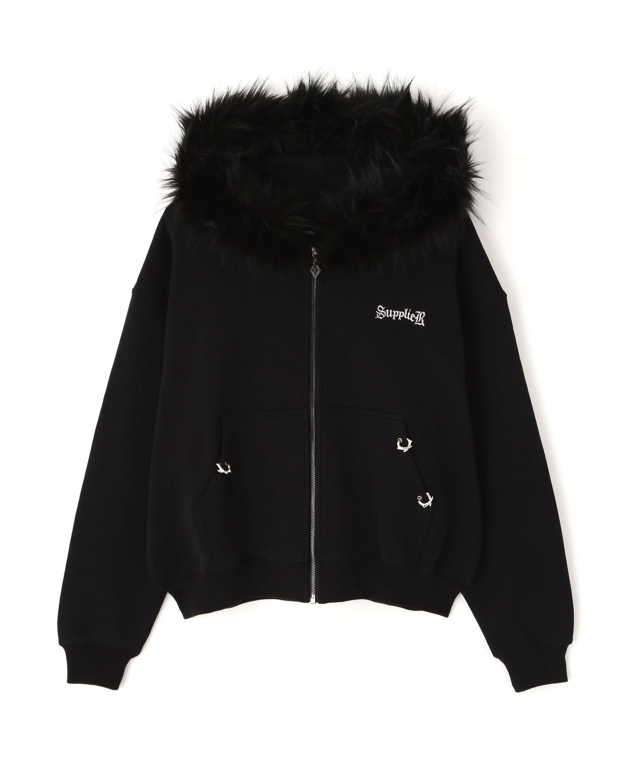 SUPPLIER/サプライヤー/【LHP EXCLUSIVE】FAUX FUR CROPPED CROSS ZIP