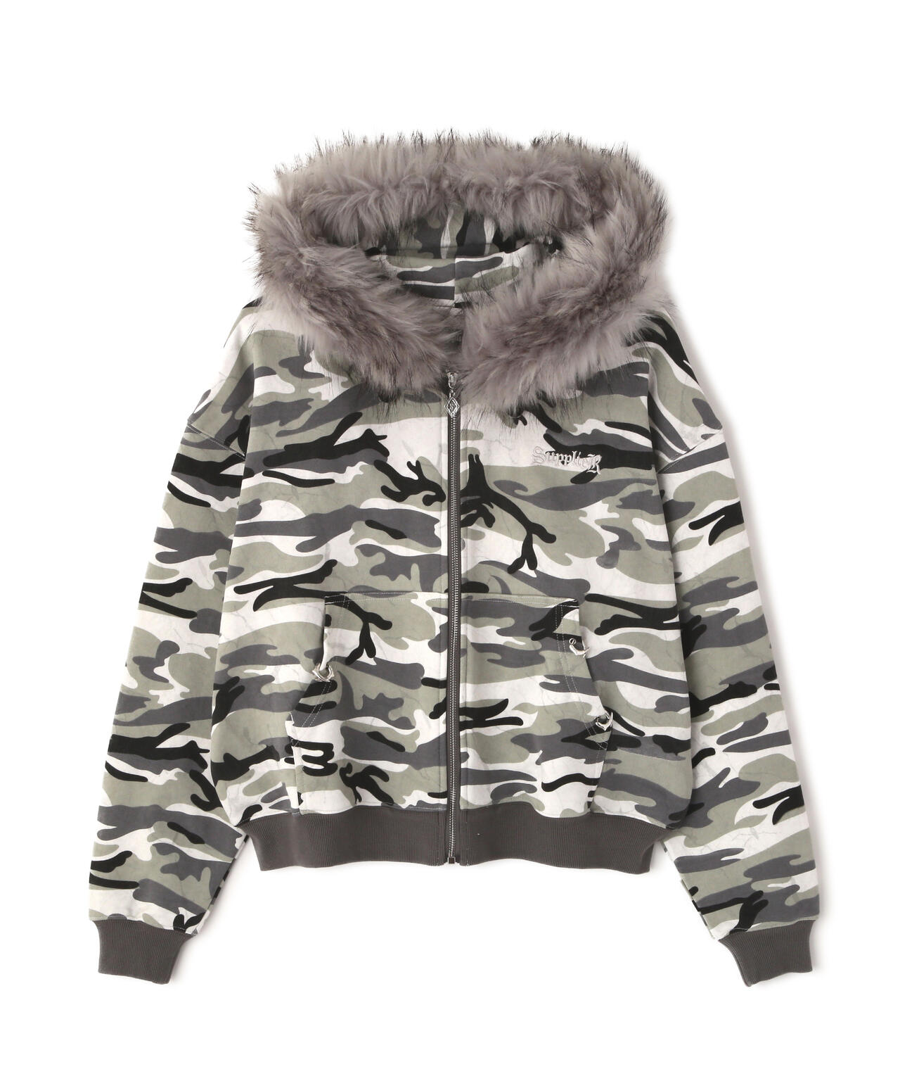 SUPPLIER/サプライヤー/【LHP EXCLUSIVE】FAUX FUR CROPPED CROSS ZIP