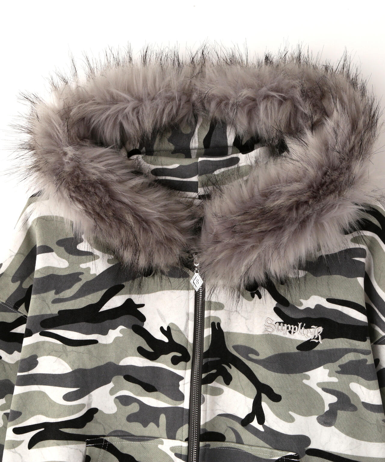 SUPPLIER/サプライヤー/【LHP EXCLUSIVE】FAUX FUR CROPPED CROSS ZIP