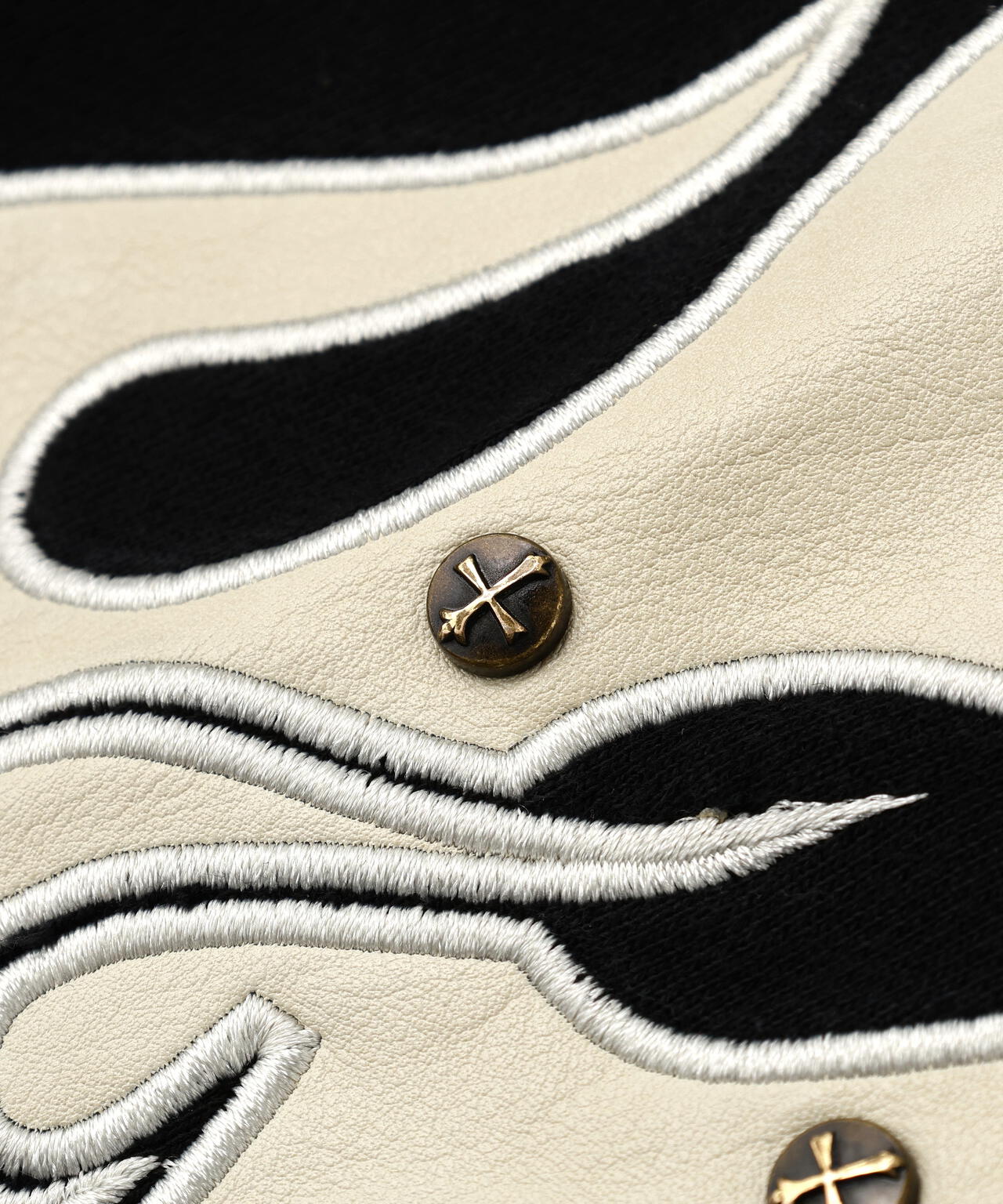 SUPPLIER/サプライヤー/Fire Tribal Leather Patch Zip Hoodie | L.H.P