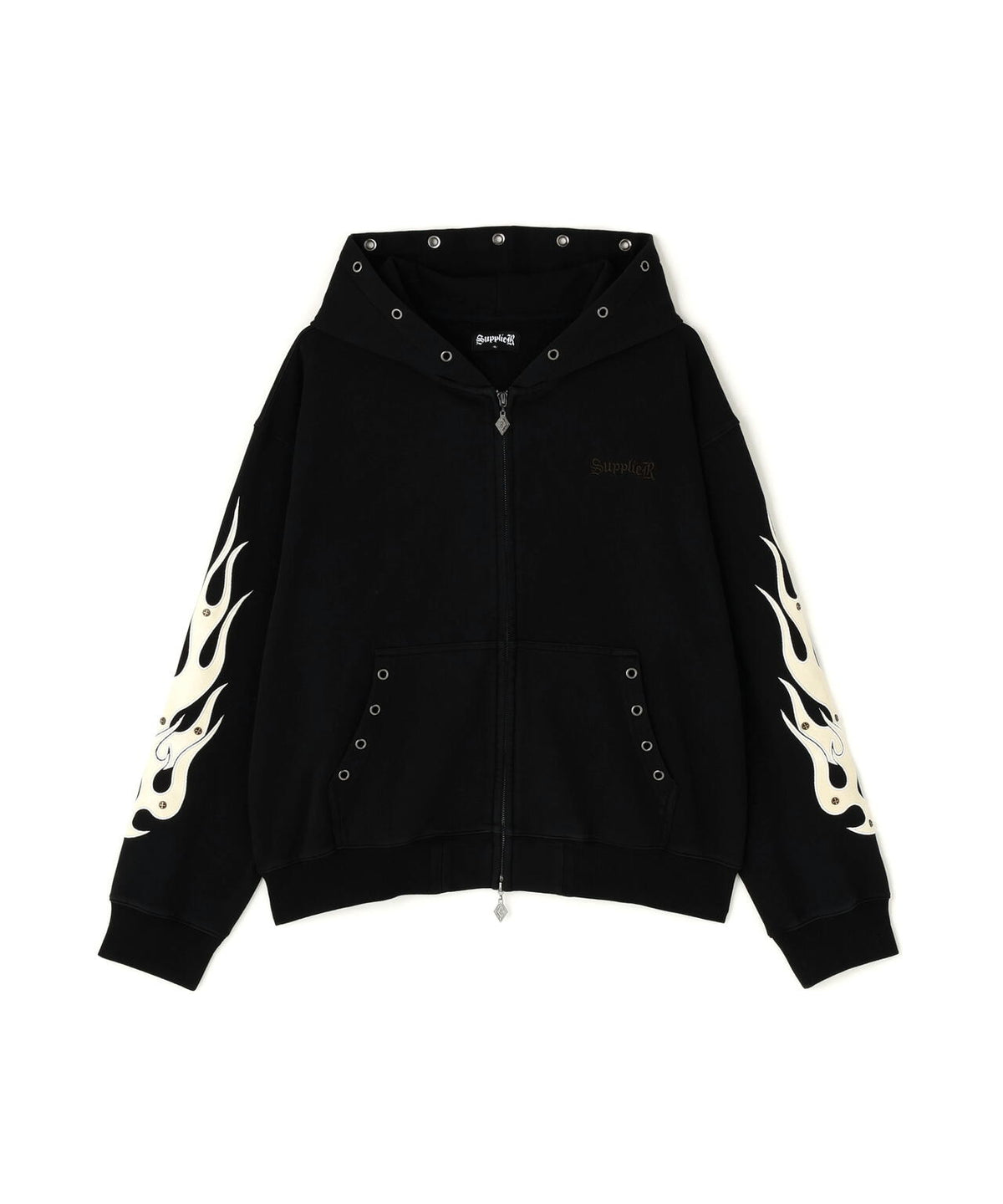 SUPPLIER/サプライヤー/Fire Tribal Leather Patch Zip Hoodie | L.H.P 