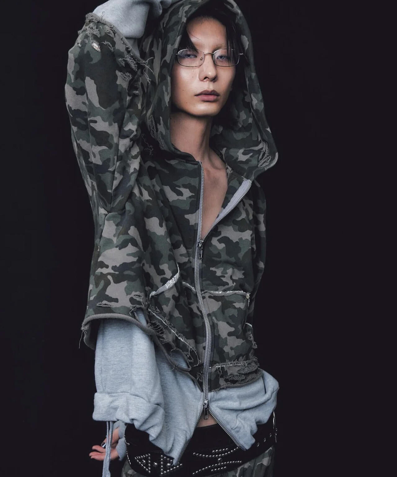 トップス neith. Layered Crush Hoodie neith./ネイス/Layered Crush Hoodie(Camo×Gray) | L.H.P