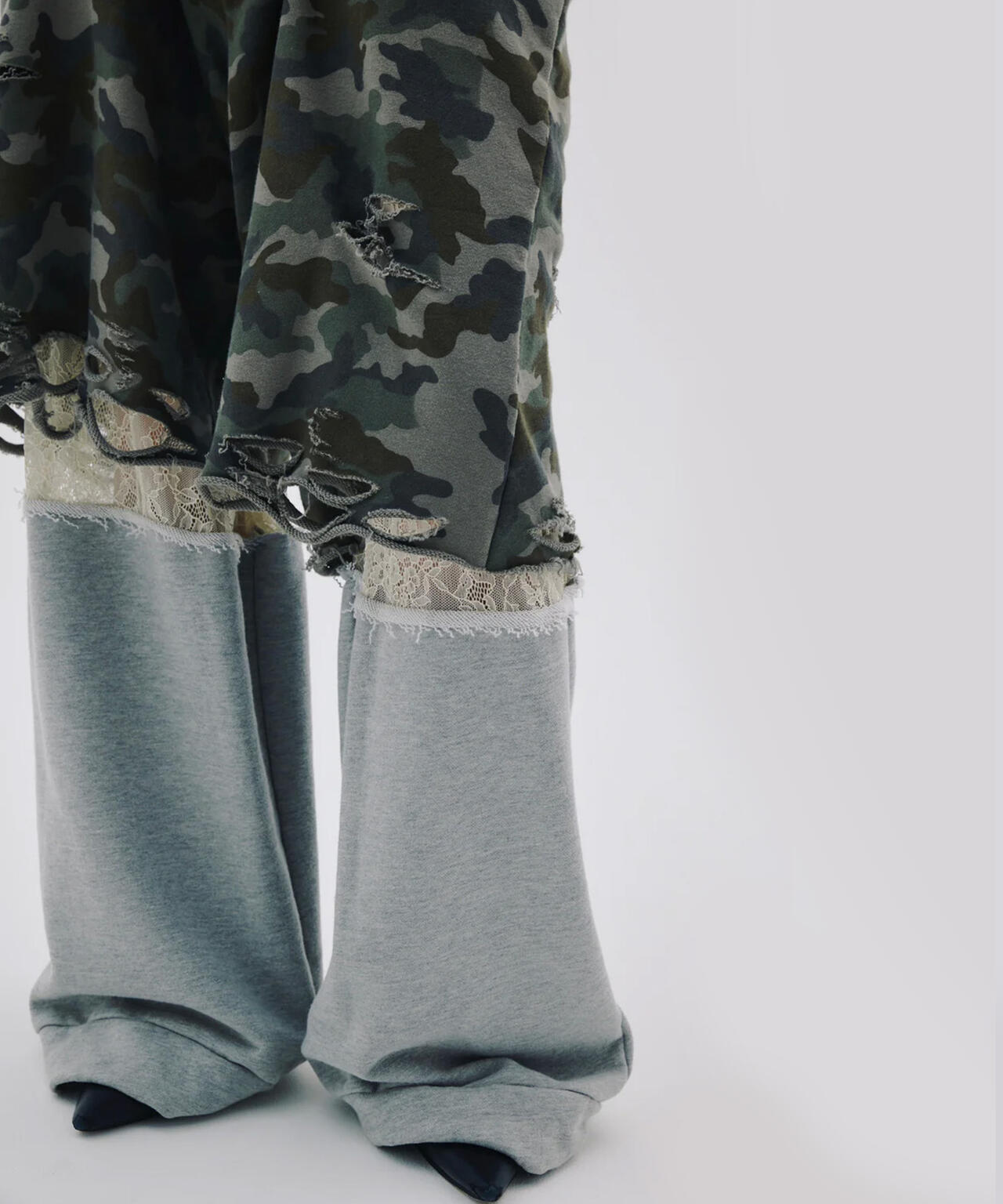 naith Layered Crush SweatPants Camo×Gray neith./ネイス/Layered Crush Sweat Pants(Camo×Gray) | L.H.P