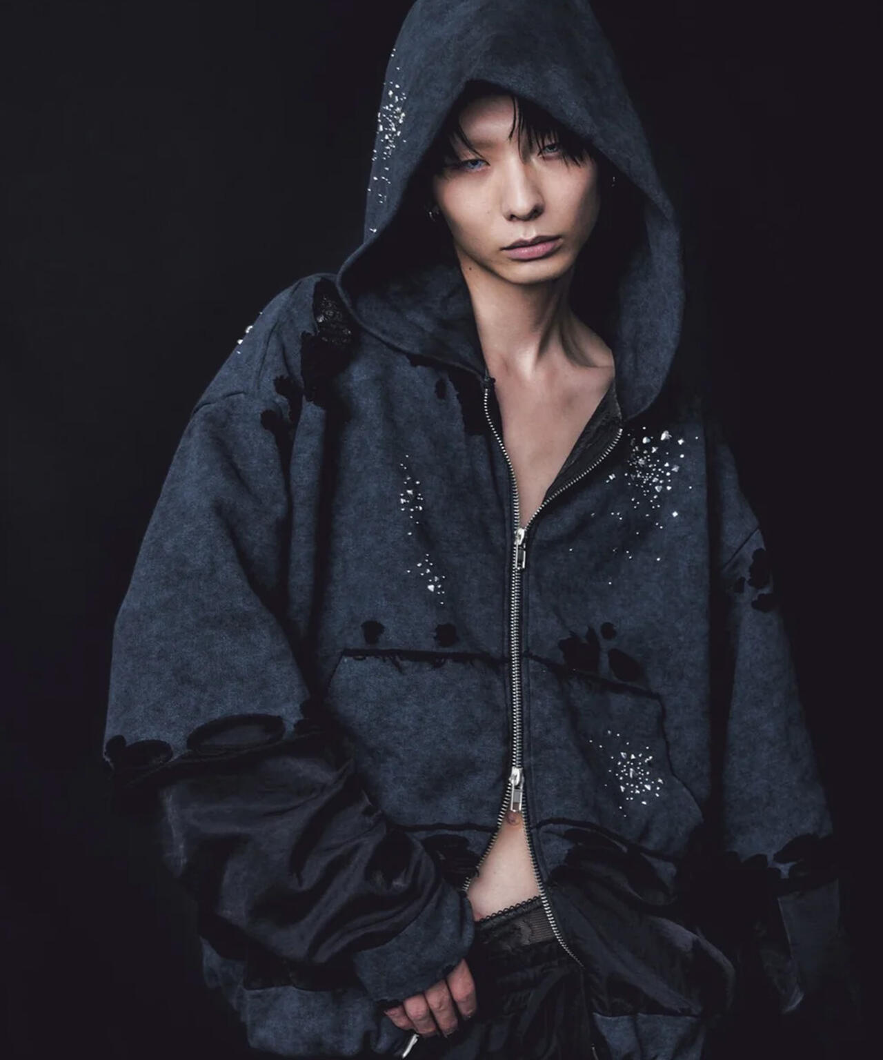 neith./ネイス/Meteor Crush Hoodie(Black)