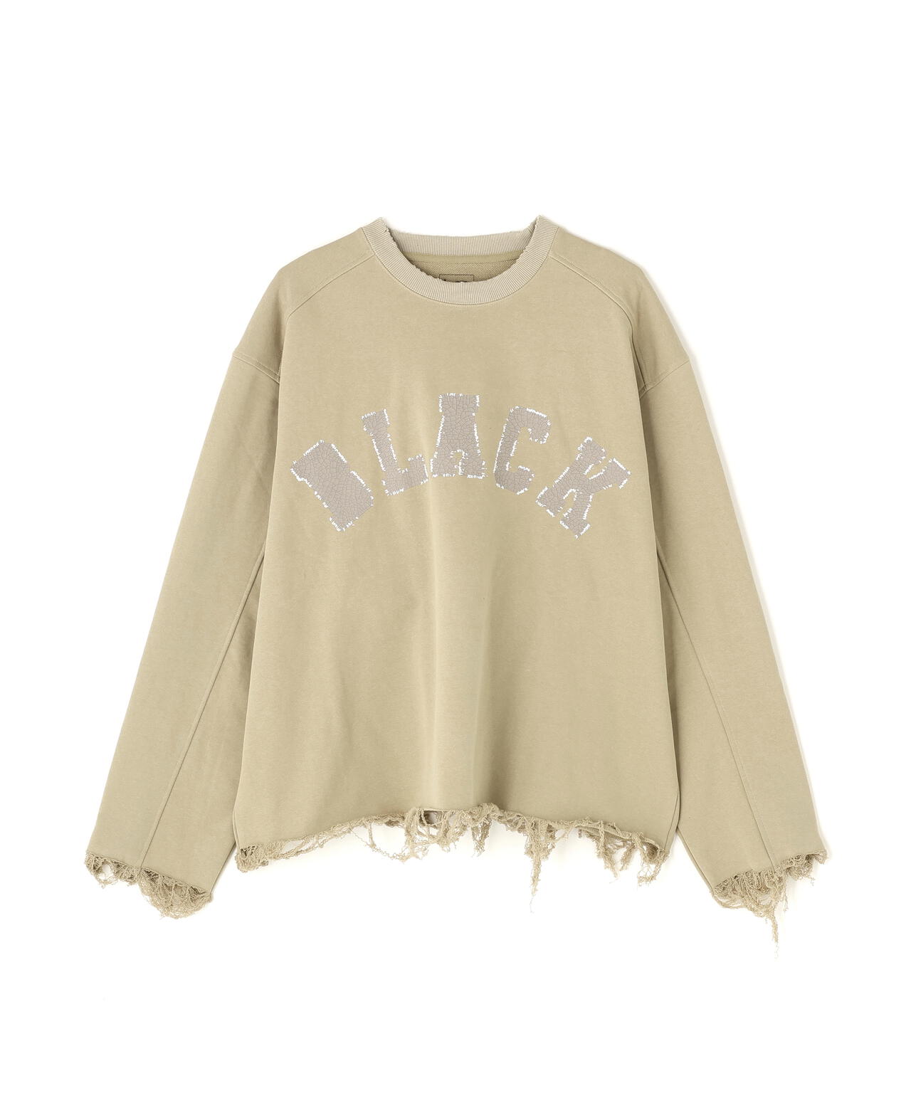 DankeSchon/ダンケシェーン/CUT FRINGE SWEAT CREWNECK BLACK
