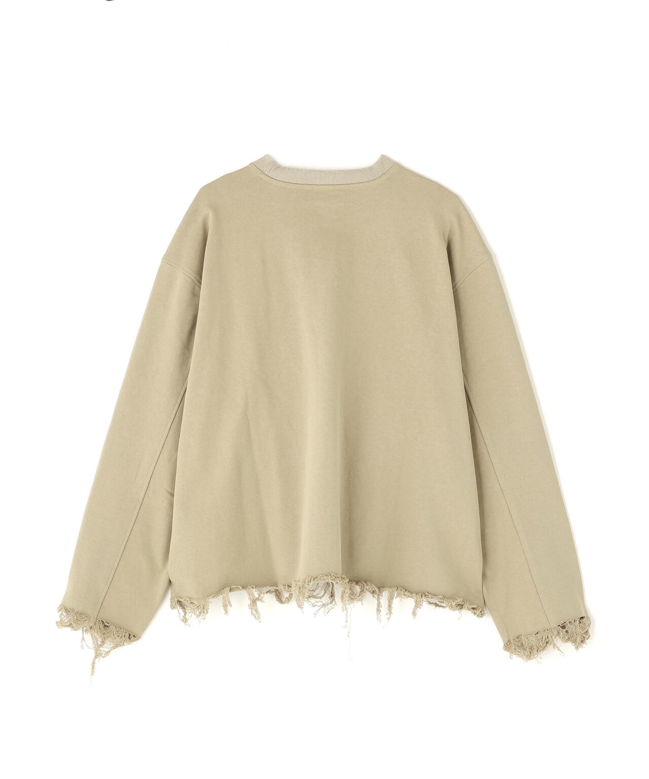 DankeSchon/ダンケシェーン/CUT FRINGE SWEAT CREWNECK BLACK