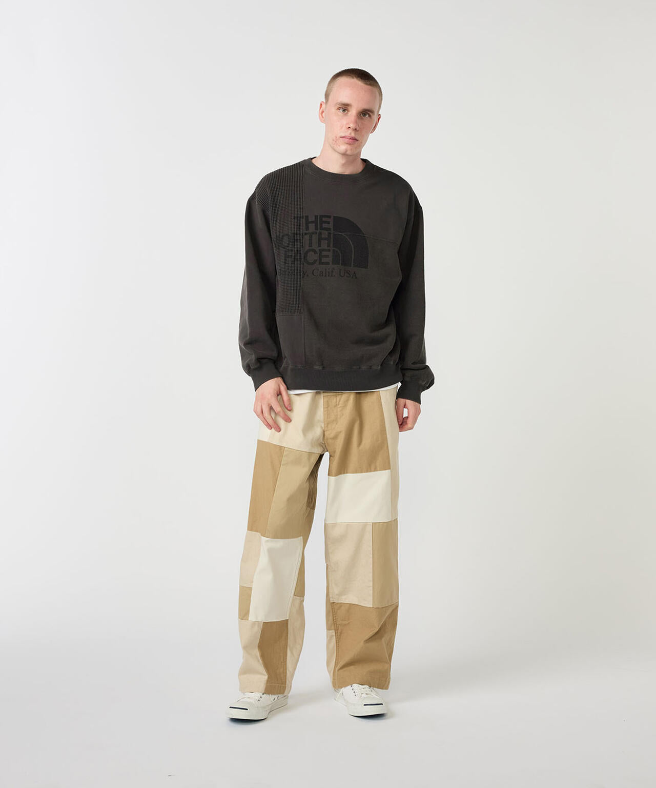 THE NORTH FACE PURPLE LABEL/Field Patchworked Crewneck Sweatshirt