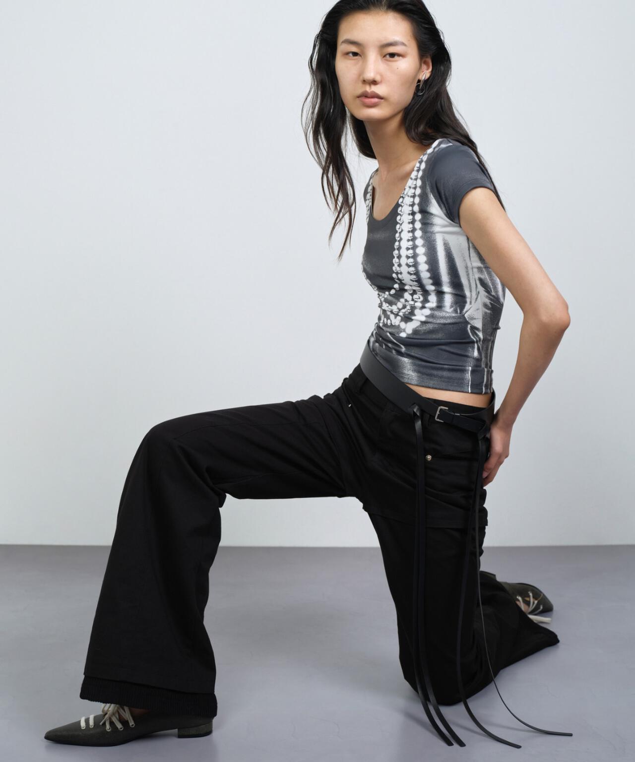 NACHE/ナチェ/PEARL NECKLACE PRINTED T-SHIRT | L.H.P