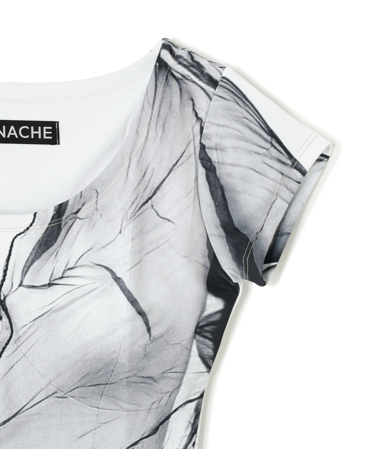 NACHE/ナチェ/SHEER TORSO PRINTED T-SHIRT