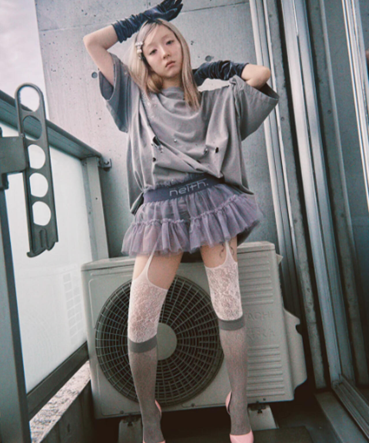 neith./ネイス/Multi Tulle Top(Gray) | L.H.P（エルエイチピー