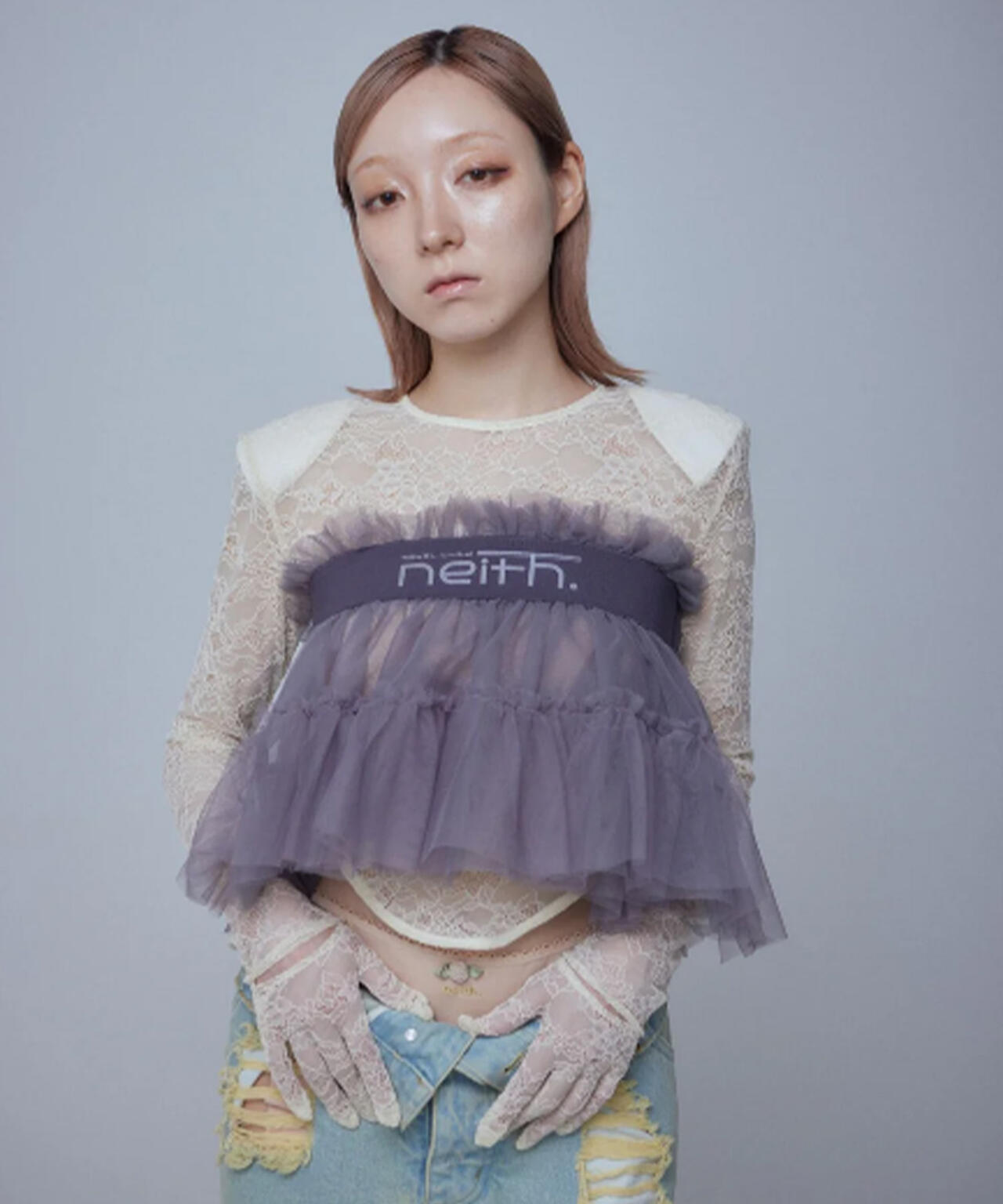 トップス neith. Tulle Muiti Top neith./ネイス/Multi Tulle Top(Gray) | L.H.P（エルエイチピー