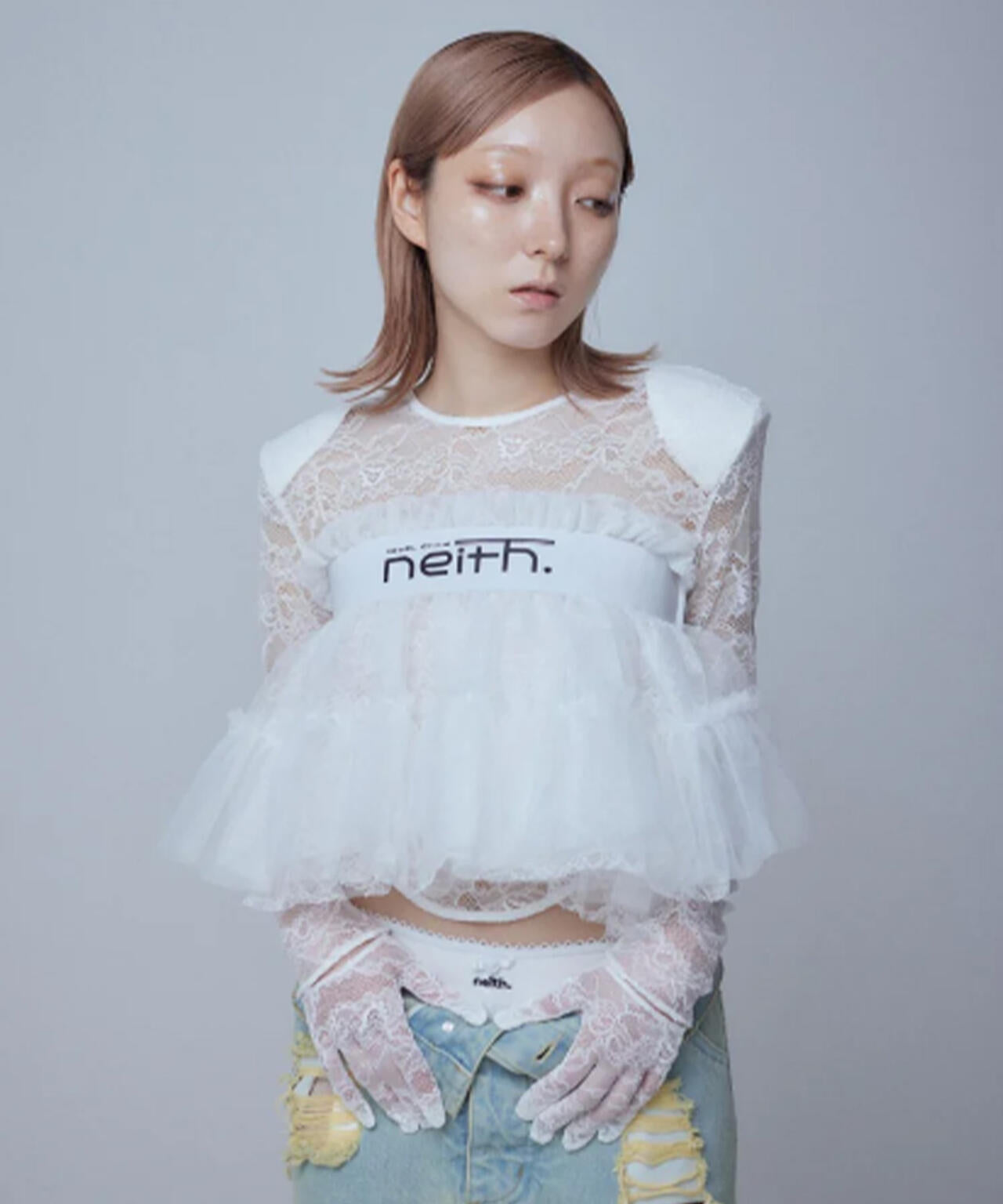 neith./ネイス/Multi Tulle Top(Lace White) | L.H.P（エルエイチピー