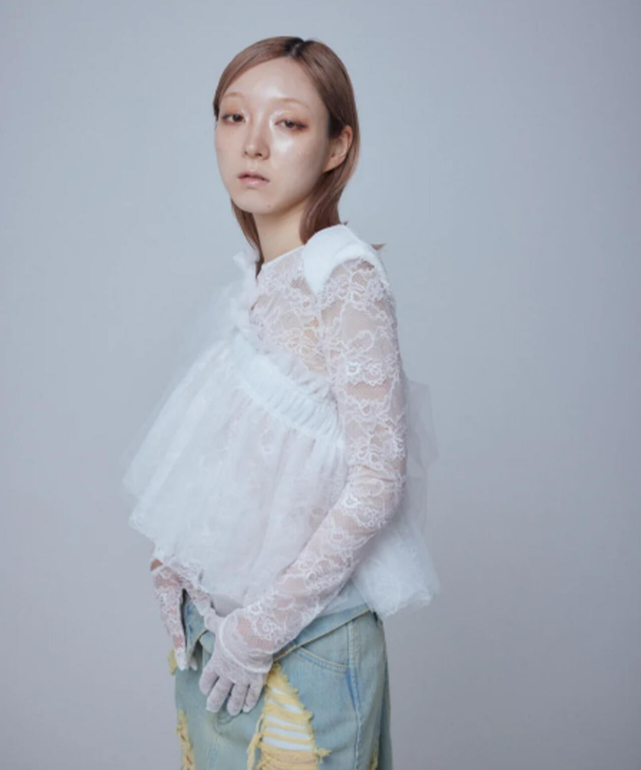 neith./ネイス/Multi Tulle Top(Lace White) | L.H.P（エルエイチピー