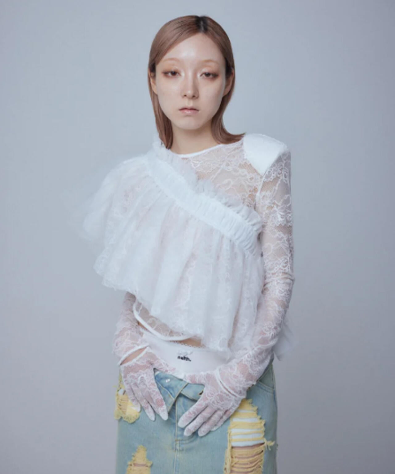 neith./ネイス/Multi Tulle Top(Lace White) | L.H.P（エルエイチピー