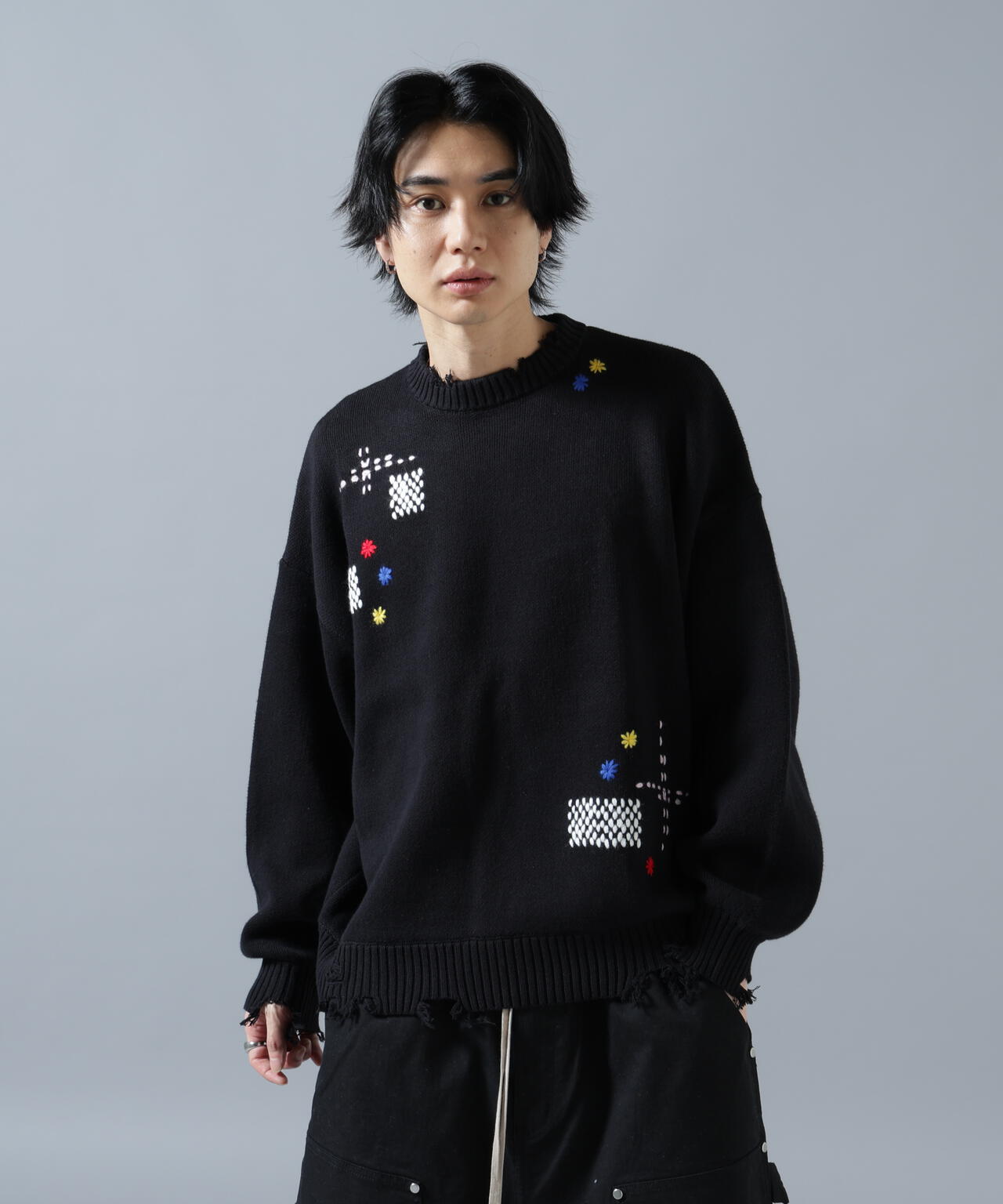 【WEB&DEPOT限定】DankeSchon/ダンケシェーン/HAND STITCH KNIT CREWNECK