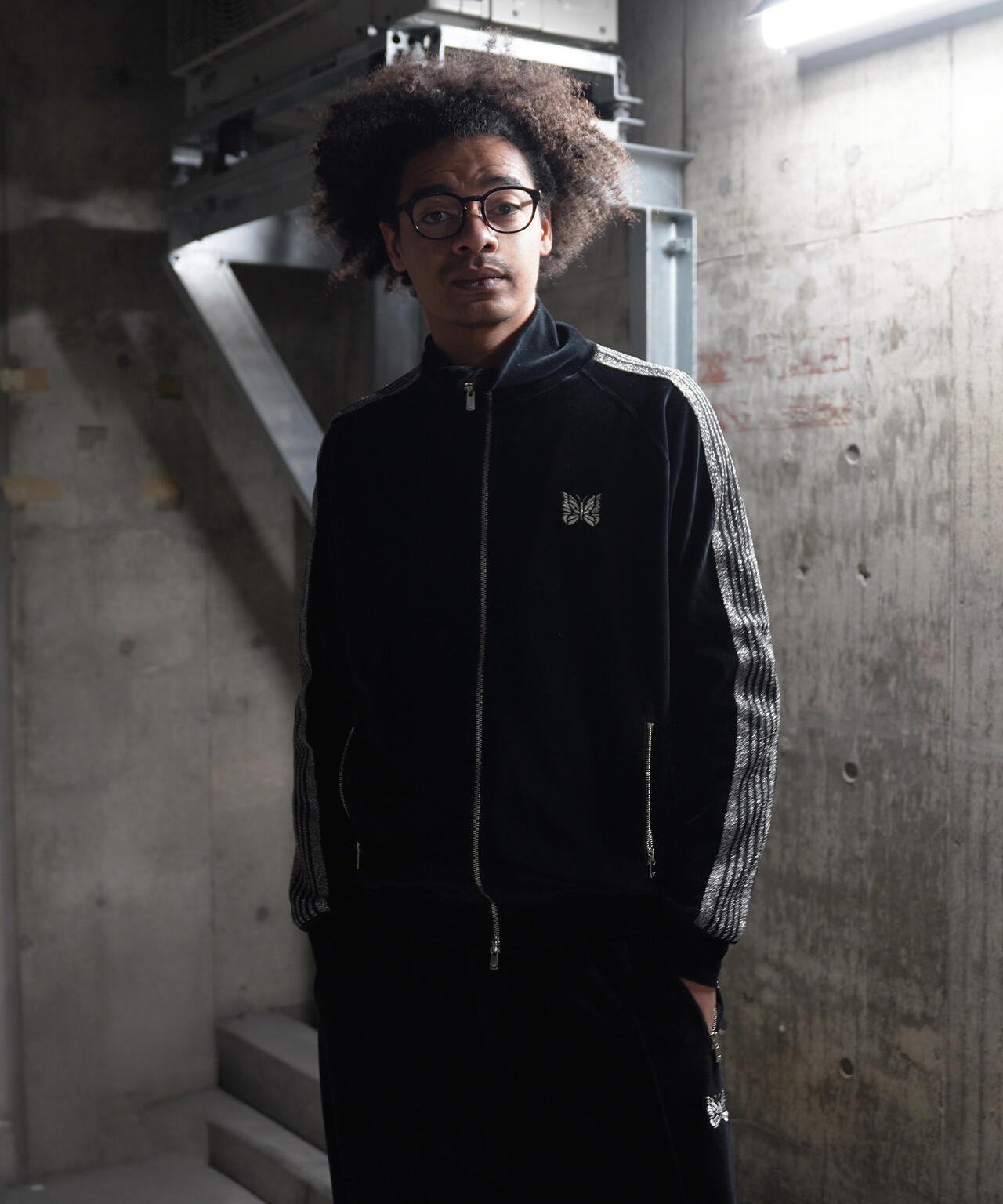 Needles TRACK JACKET - ブラック 中古・古着通販】Needles (ニードルズ) トラックジャケット ブラック