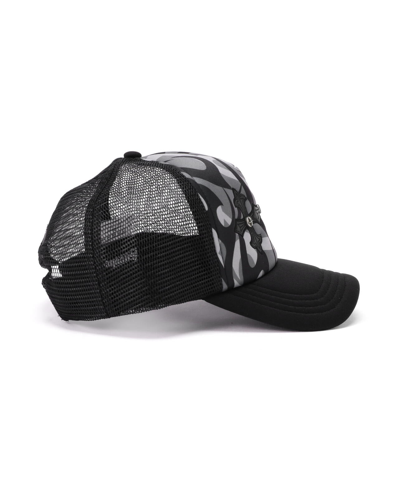 SUPPLIER/サプライヤー/TRIBAL CAMO CROSS LEATHER PATCH MESH CAP