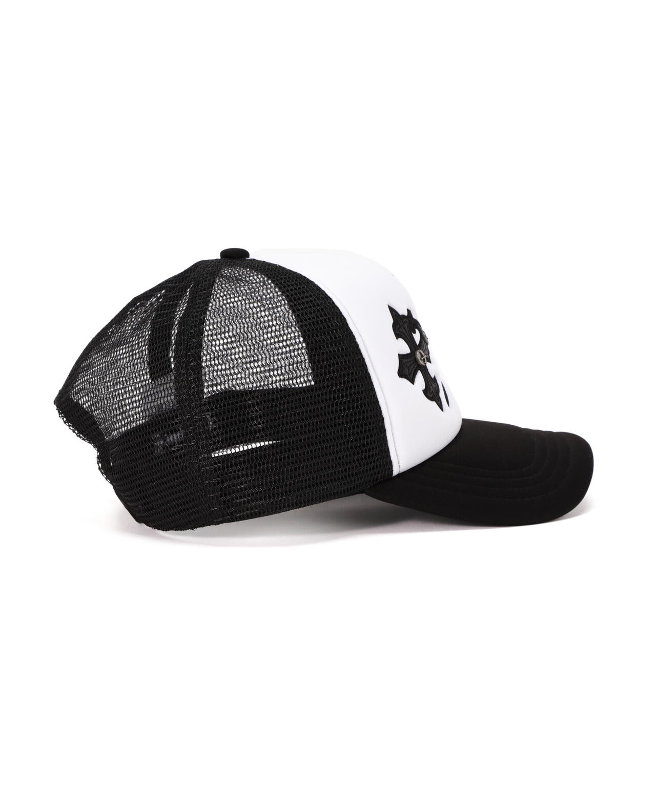UNKNOWNLONDON/アンノウンロンドン/Dagger Cross Leather Patch Mash Cap
