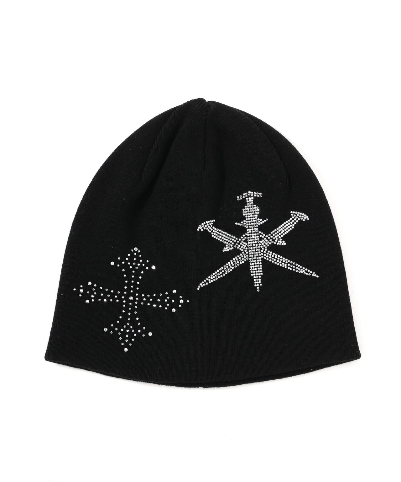 UNKNOWNLONDON/アンノウンロンドン/Dagger Cross Rhinestone Beanie
