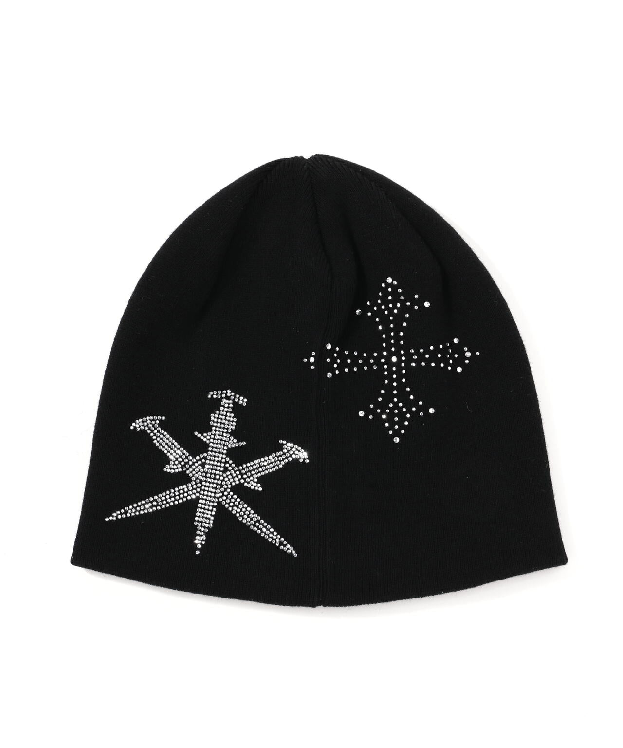 UNKNOWNLONDON/アンノウンロンドン/Dagger Cross Rhinestone Beanie