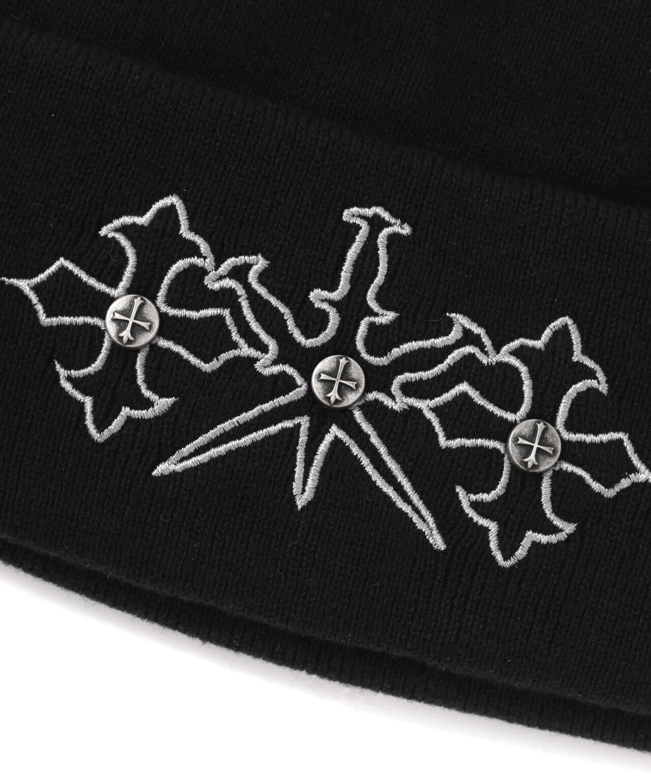 UNKNOWNLONDON/アンノウンロンドン/Dagger Cross Embroidery Beanie