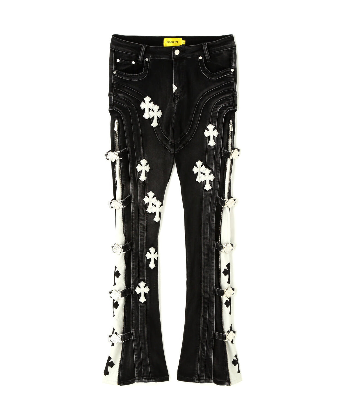 GUAPI/グアピ/Obsidian Black Cross Buckle Denim