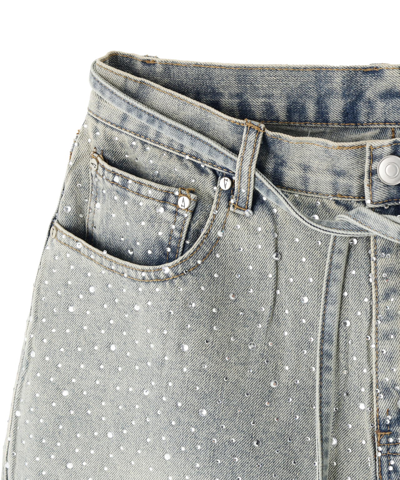 SIS/エスアイエス/RhineStone Short Denim Pants