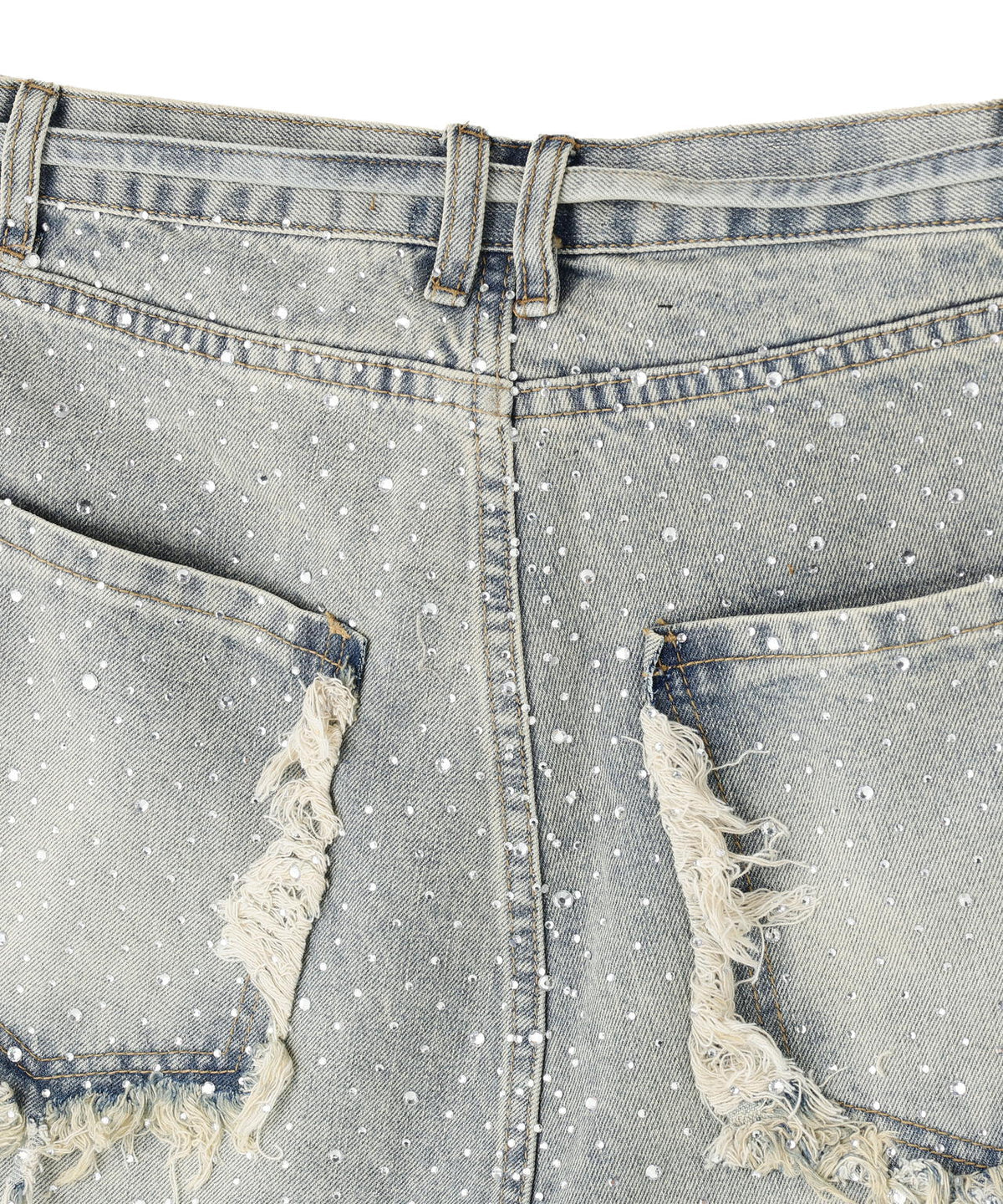 SIS/エスアイエス/RhineStone Short Denim Pants