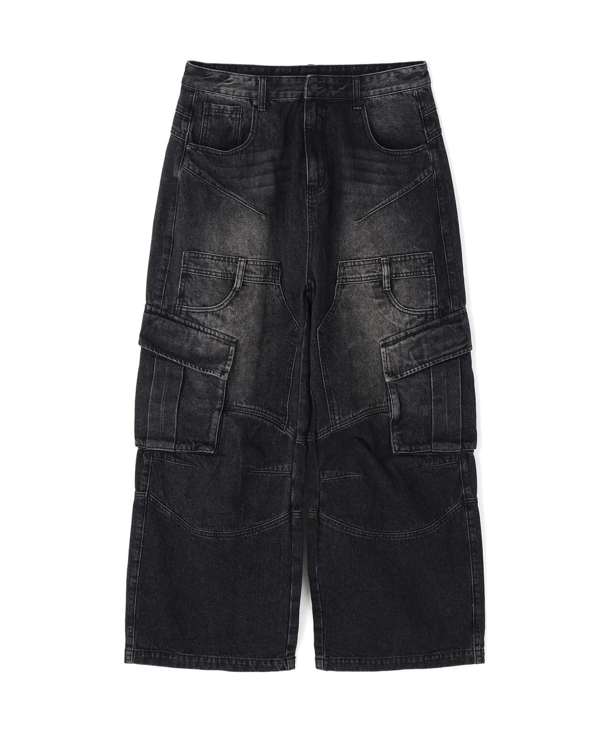 SIS/エスアイエス/Washed Denim Wide Cargo Pants