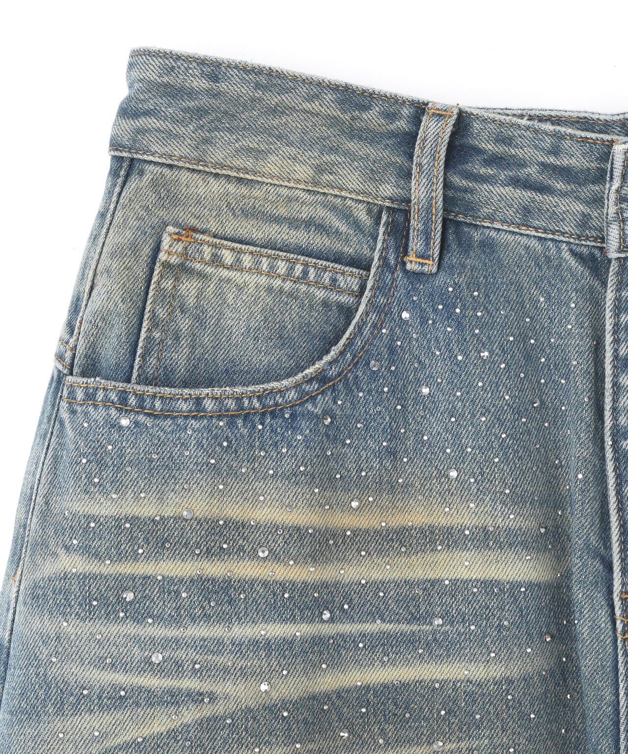 MAVYTH/メヴィス/RHINESTONE DENIM PANTS