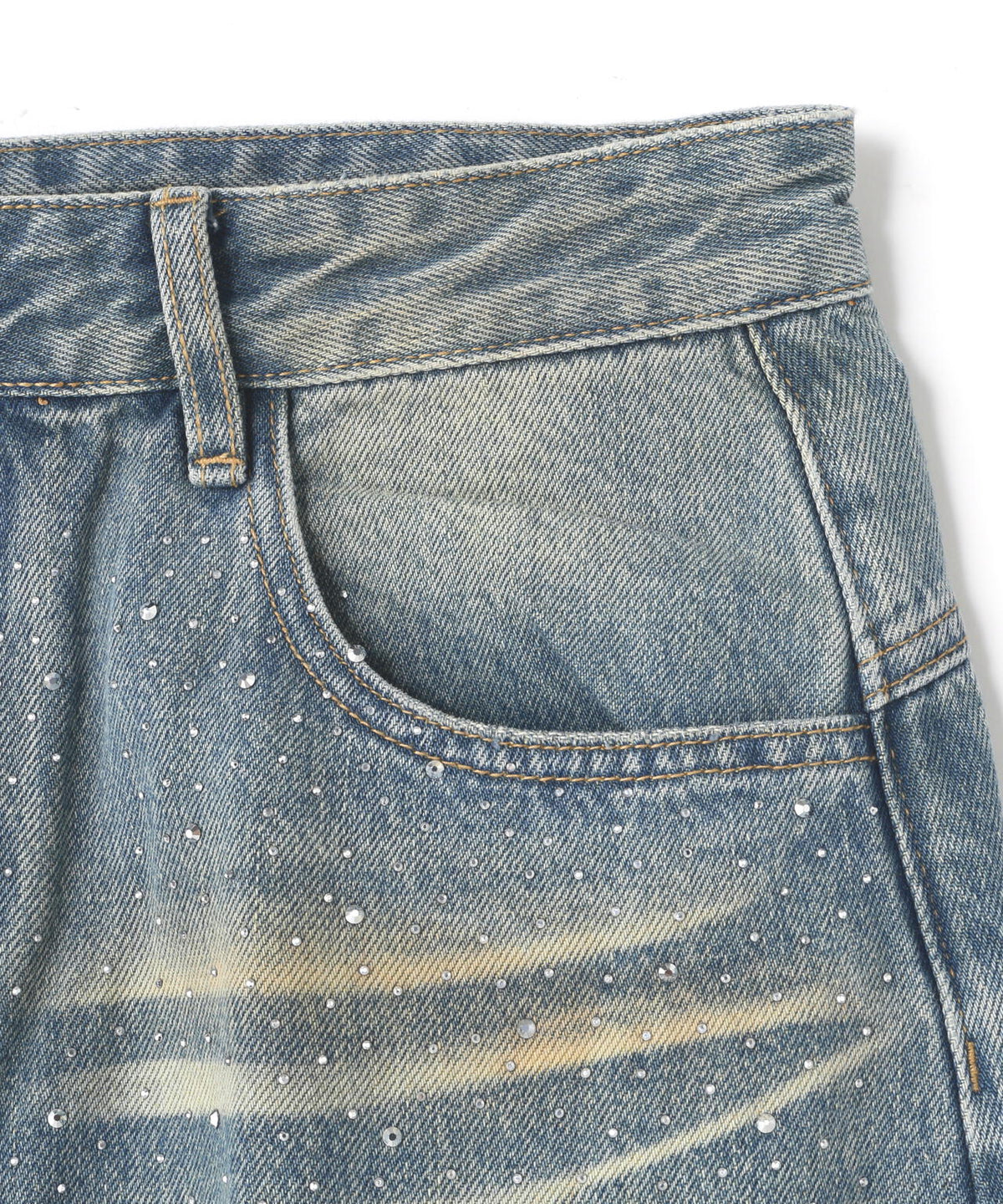 MAVYTH/メヴィス/RHINESTONE DENIM PANTS