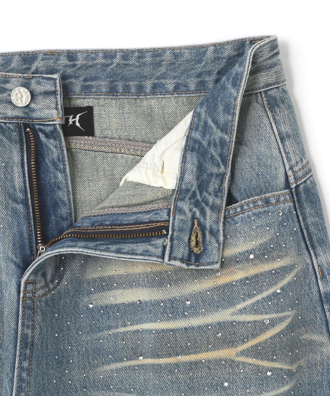 MAVYTH/メヴィス/RHINESTONE DENIM PANTS